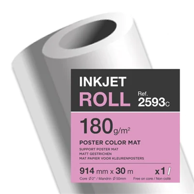 Clairefontaine Inkjetplotterpapier POSTER COLOR MATT 914 mm x 30 m (B x L) 180g/m² weiß