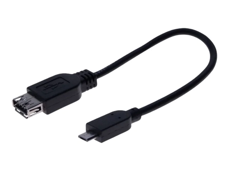 exertis Connect - USB-Adapter - USB (W) zu Micro-USB Typ B (M) - USB 2.0 - 15 cm - Schwarz