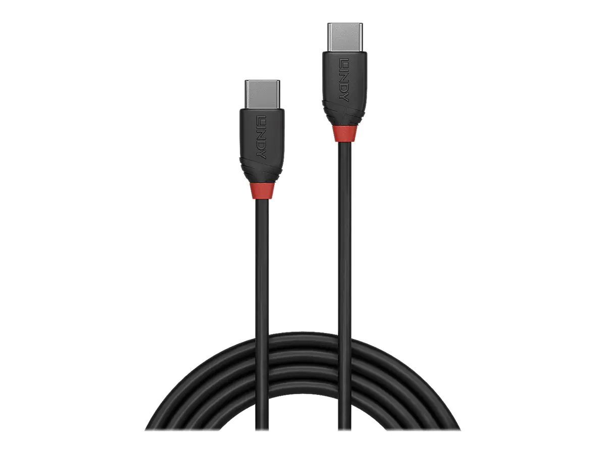 Lindy Black Line - USB-Kabel - 24 pin USB-C (M) zu 24 pin USB-C (M) - USB 3.2 Gen 2x2 - 3 A - 1.5 m - Schwarz