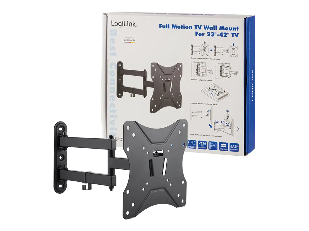 LogiLink Klammer - für LCD TV - fester, kaltgepresster Stahl - Bildschirmgröße: 58.4-106.7 cm (23"-42") BP0008