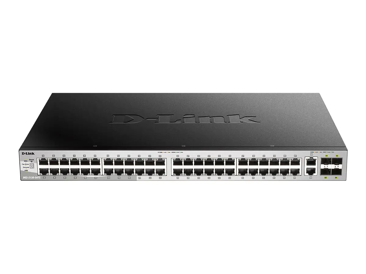D-Link DGS 3130-54TS - Switch - L3 Lite - managed - 48 x 10/100/1000 + 2 x 10 Gigabit Ethernet + 4 x 10 Gigabit SFP+