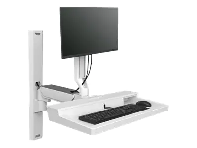 Ergotron CareFit Combo System - Befestigungskit (Gelenkarm, Tastatur-Tablett, Wandhalterung, Laufschienenadapter, Laufschienenhalterung, Wandschiene 34", Wandschienenabdeckungen) - modular - für LCD-Display / PC-Ausrüstung - Aluminium, Kunststoff - weiß -