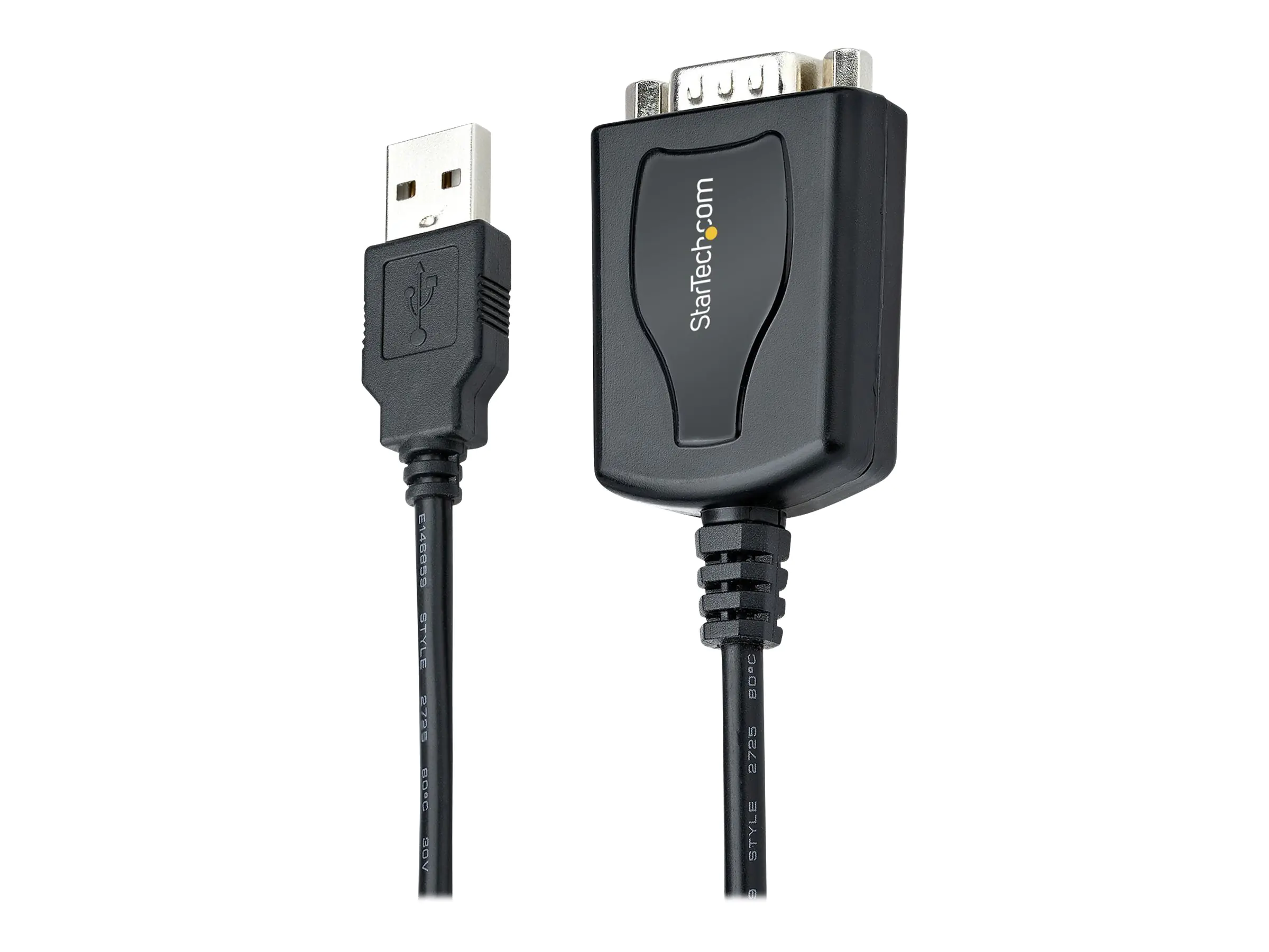 StarTech 3ft (1m) USB to Serial Cable with COM Port Retention, DB9 Male RS232 to USB Converter, Straight Through USB to Serial Adapter for PLC/Printer/Scanner - Prolific IC, Automatic Handshake, Windows/Mac OS - Serieller Adapter - USB - RS-232