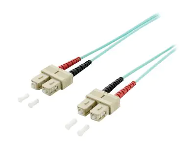 equip Pro - Patch-Kabel - SC multi-mode (M) zu SC multi-mode (M) - 30 m - Glasfaser - Duplex - 50/125 Mikrometer - OM3 - halogenfrei - Türkis