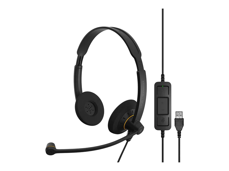 EPOS IMPACT SC 60 USB ML - Headset - On-Ear - kabelgebunden - USB - Schwarz mit orangefarbenen Akzenten