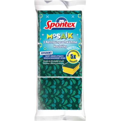 Spontex 19411056, Rechteckig, Grün, Gelb, Küche, Handwäsche, Muster, 86 mm