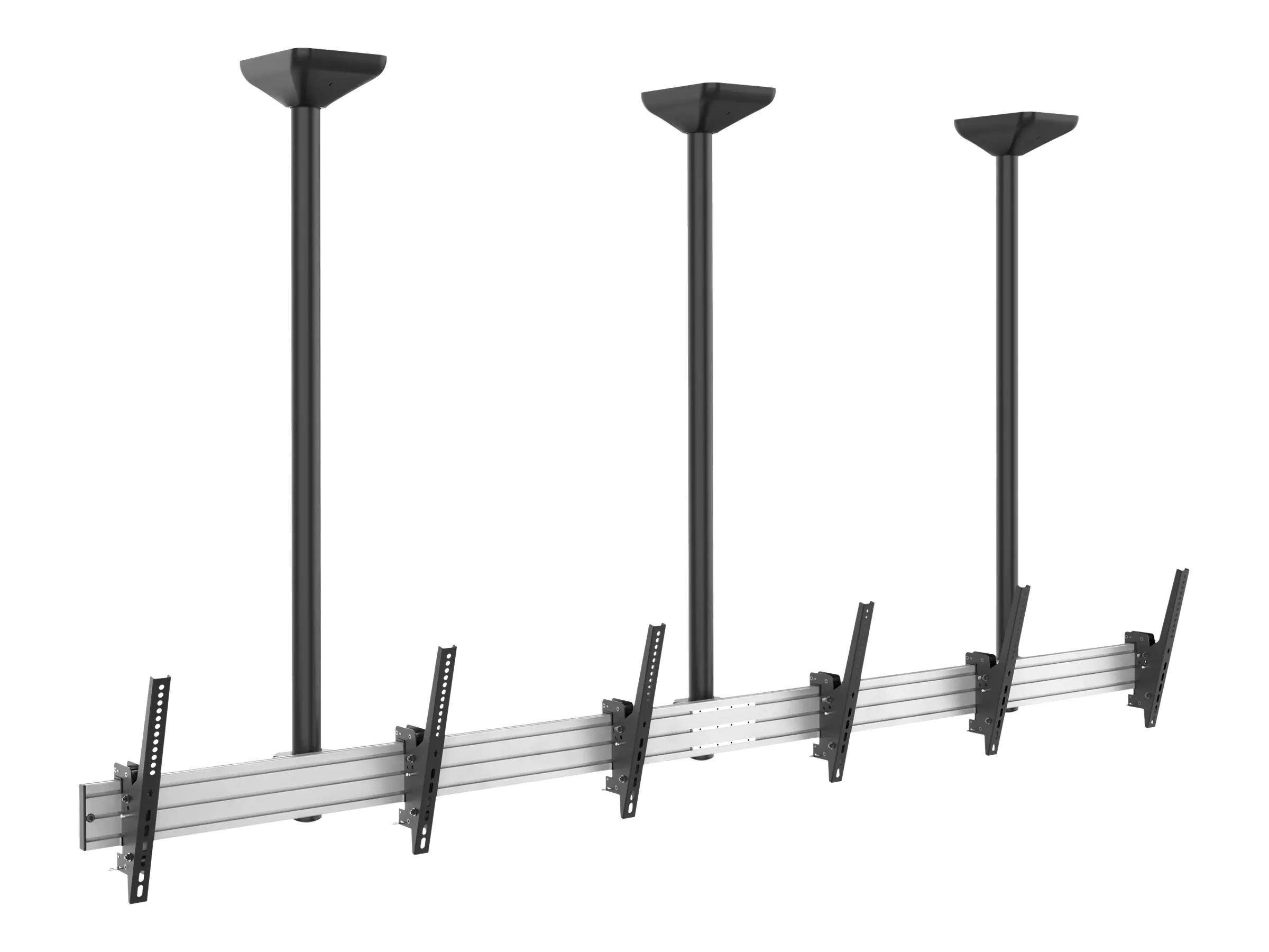 Equip Pro - Klammer - für 3 LCD-Anzeigen - Kunststoff, Aluminium, Stahl - Schwarz, Silber - Bildschirmgröße: 114.3-127 cm (45"-50") - Deckenmontage