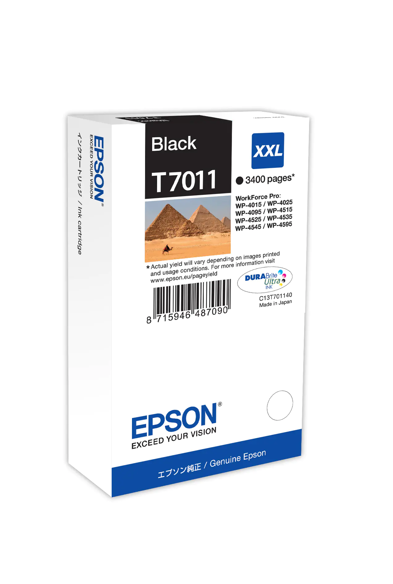 Epson T7011 - 63.2 ml - Größe XXL - Schwarz - original - Blisterverpackung - Tintenpatrone - für WorkForce Pro WP-4015 DN, WP-4095 DN, WP-4515 DN, WP-4525 DNF, WP-4595 DNF