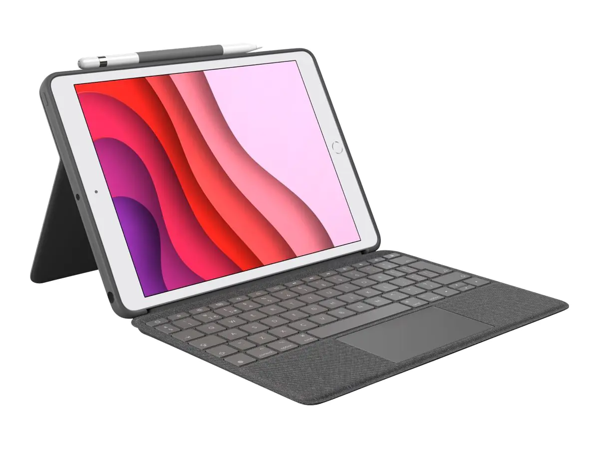 Logitech Combo Touch - Tastatur und Foliohülle - mit Trackpad - hintergrundbeleuchtet - Apple Smart connector - QWERTY - Nordisch (Dänisch/Finnisch/Norwegisch/Schwedisch) - Oxford Gray - für Apple 10.9-inch iPad (10. Generation)