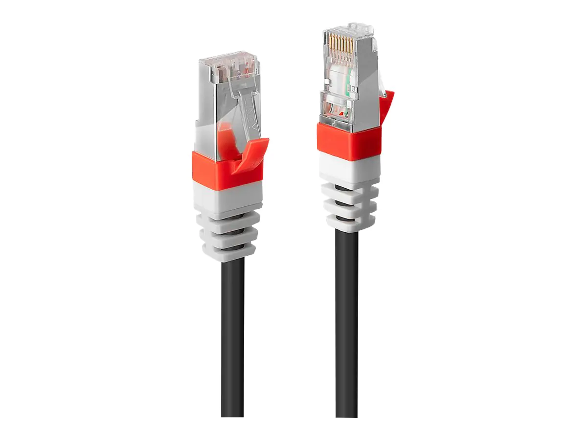 Lindy Premium - Patch-Kabel - RJ-45 (M) zu RJ-45 (M) - 2 m - SSTP-Kabel - CAT 6a - halogenfrei, ohne Haken - Schwarz
