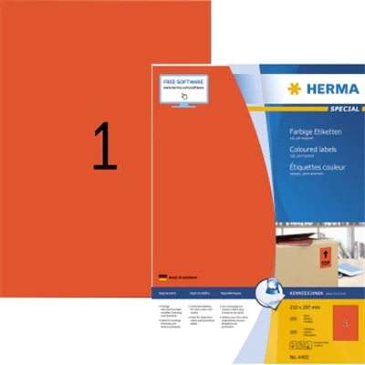 HERMA Etikett SPECIAL 4402 210x297mm rot 100 St./Pack.
