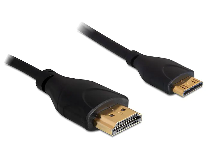 Delock High Speed HDMI with Ethernet - HDMI-Kabel mit Ethernet - HDMI männlich zu 19 pin mini HDMI Type C männlich - 1 m