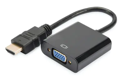 Digitus - Video- / Audio-Adapter - HDMI männlich zu HD-15 (VGA), Mini-Stecker weiblich - Schwarz