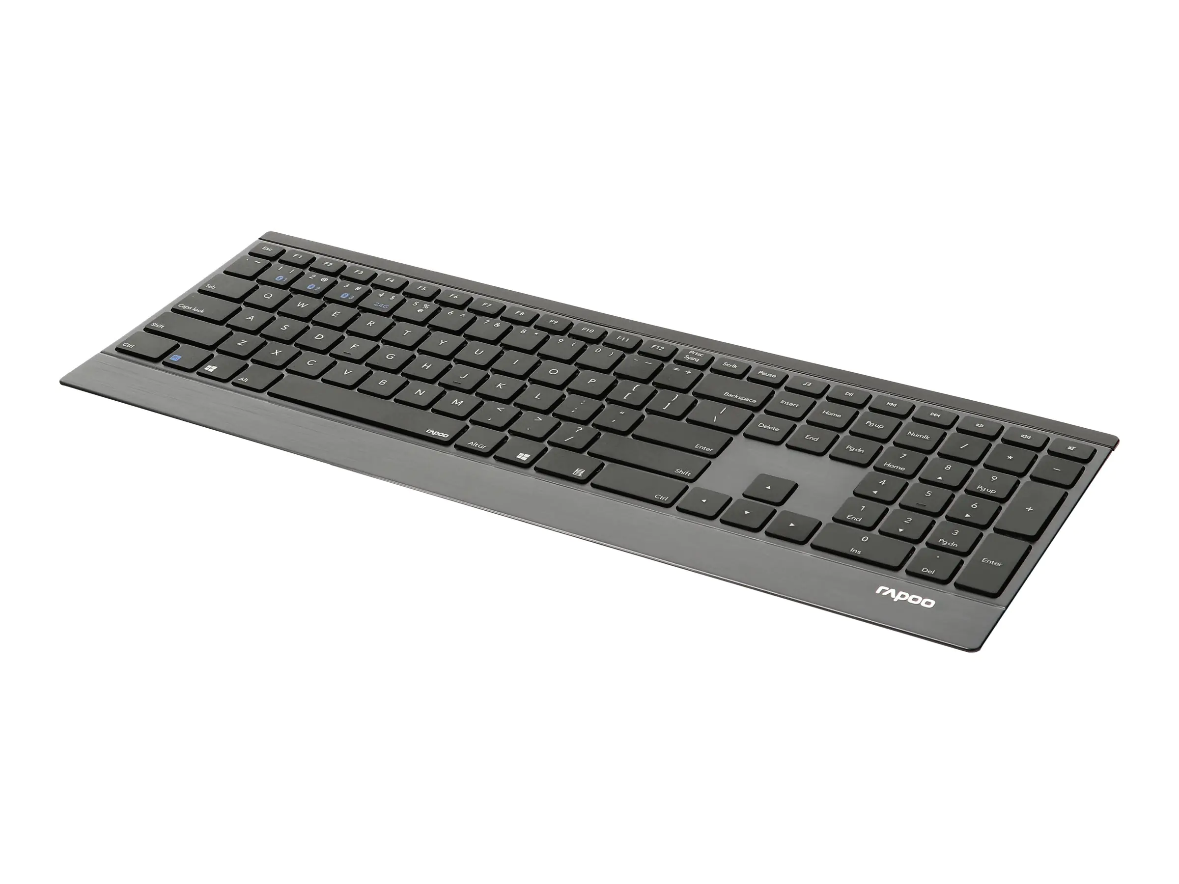 Rapoo 9500M - Tastatur-und-Maus-Set - kabellos - 2.4 GHz, Bluetooth 4.0, Bluetooth 3.0 - QWERTZ - Deutsch - Schwarz