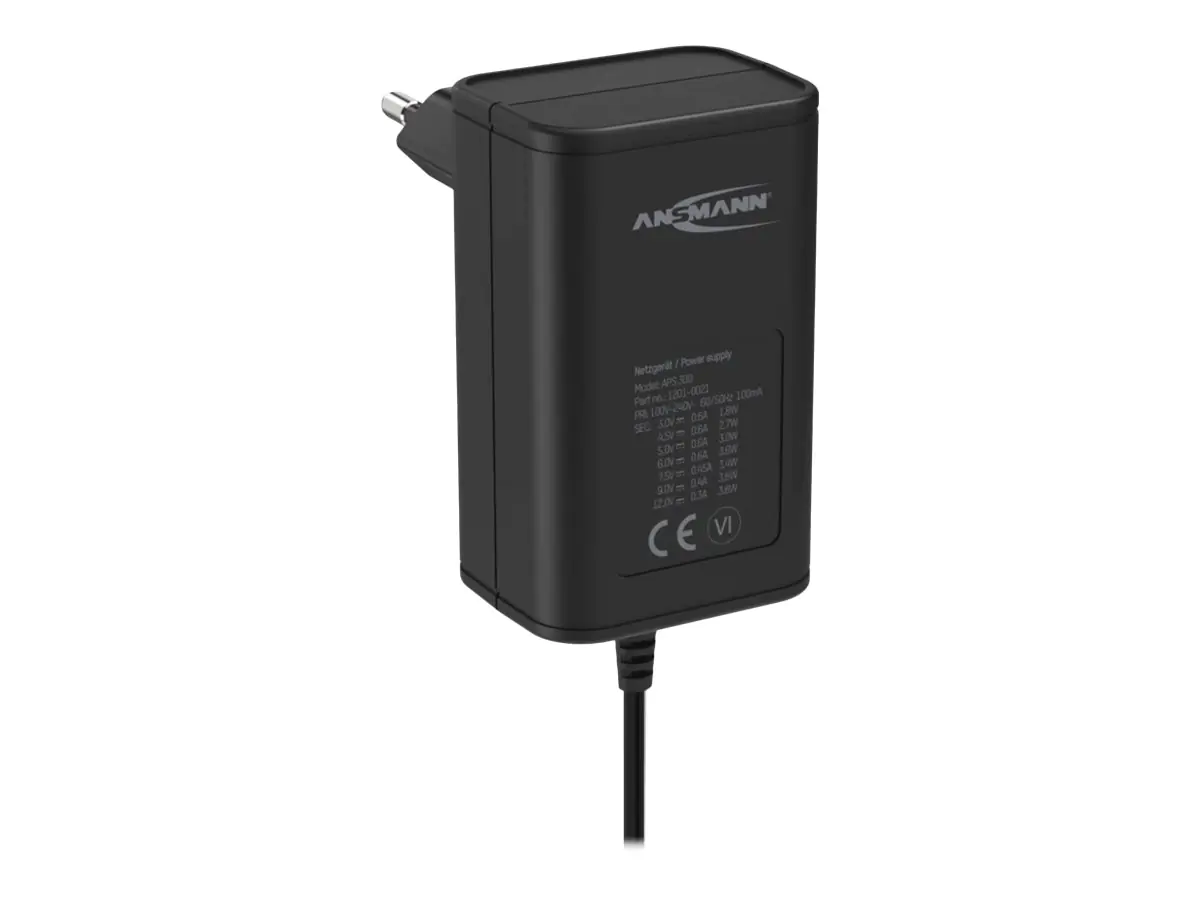 ANSMANN APS 300 - Netzteil - 3.6 Watt - 0.6 A (power DC jack) - Schwarz