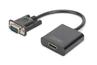 Digitus DA-70473 - Videoadapter - HD-15 (VGA) männlich zu HDMI weiblich - 15 cm - Schwarz - 1080p-Unterstützung