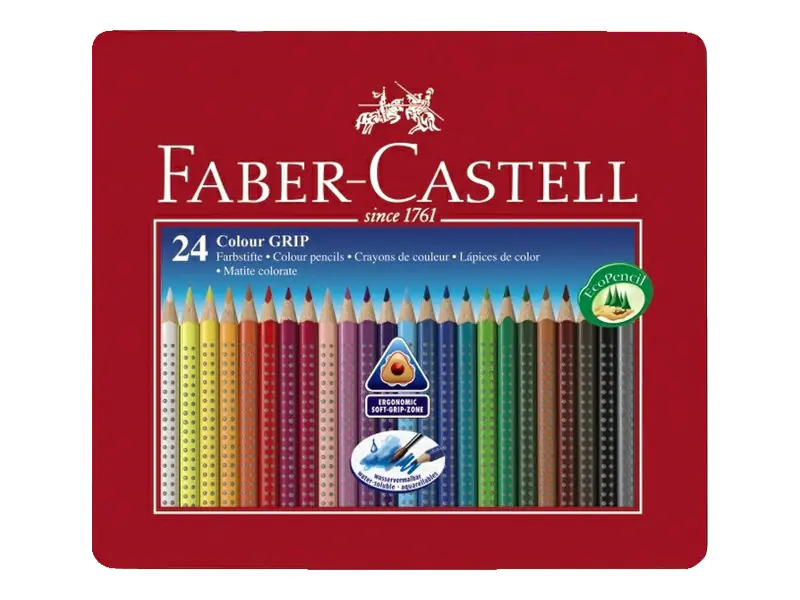 FABER-CASTELL GRIP 2001 - Farbstift - gemischte Farben (Packung mit 24) 112423