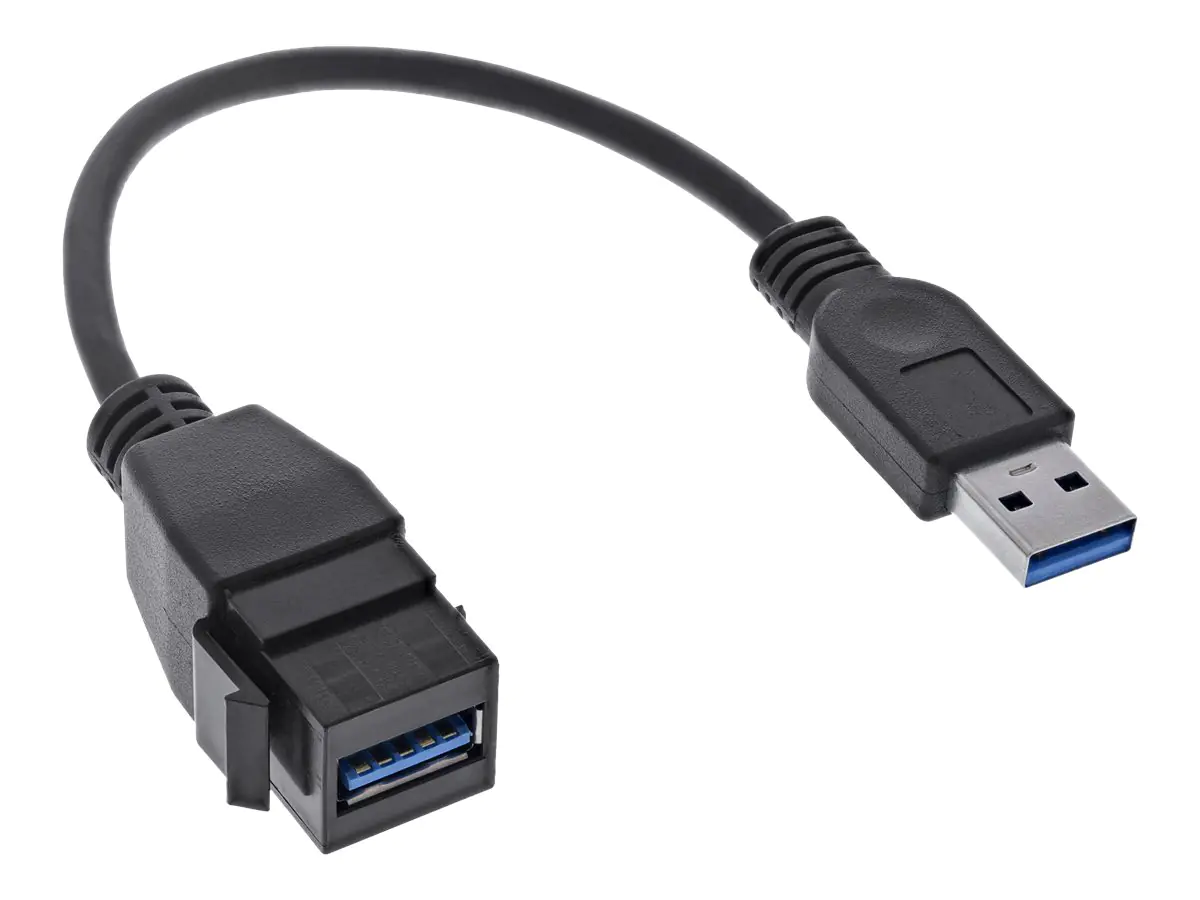 InLine - USB-Verlängerungskabel - USB Typ A (M) zu USB Typ A (W) Keystone - USB 3.2 Gen 1 - 20 cm
