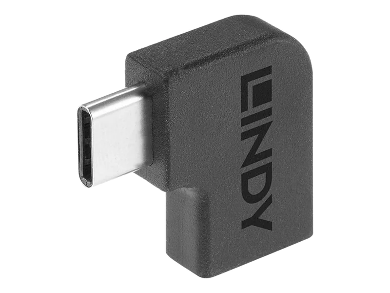 Lindy - USB-Adapter - 24 pin USB-C (W) zu 24 pin USB-C (M) gewinkelt - USB 3.2 Gen 2 - Schwarz