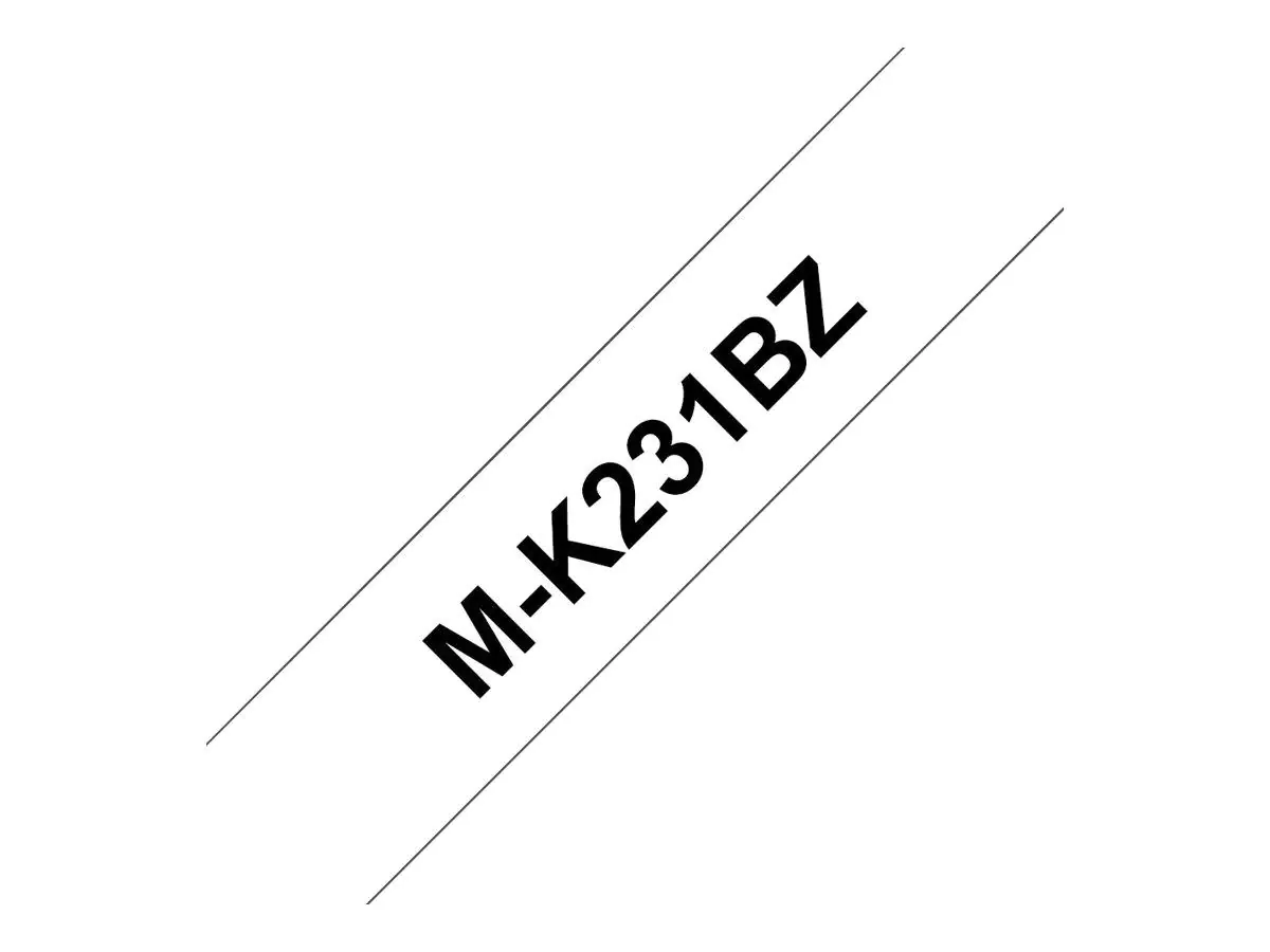 Brother M-K231BZ - Schwarz auf Weiß - Rolle (1,2 cm x 8 m) 1 Kassette(n) Etikettenband - für P-Touch PT-55, PT-65, PT-75, PT-80, PT-85, PT-90, PT-BB4, PT-M95