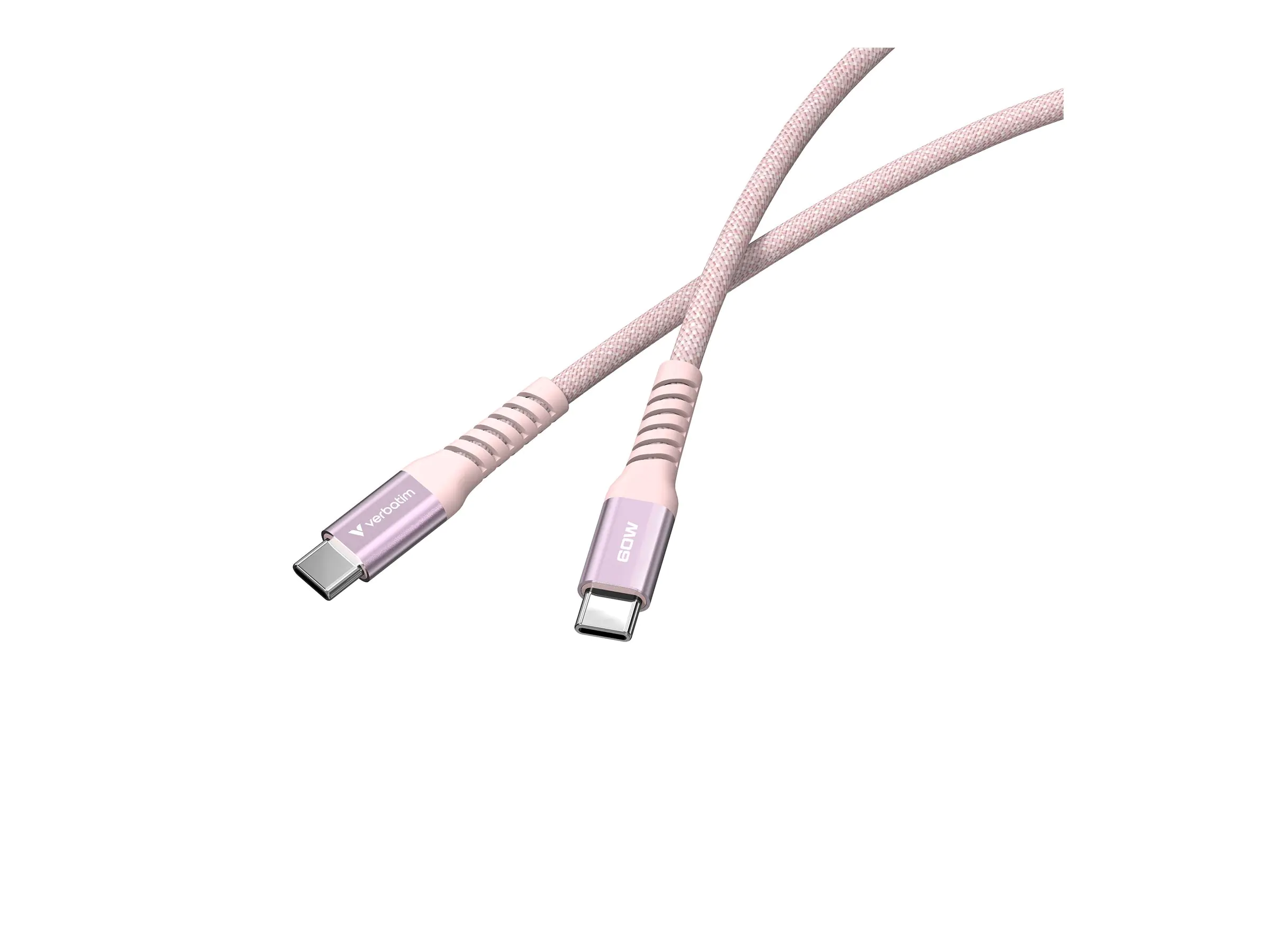 Verbatim - USB-Kabel - 24 pin USB-C (M) zu 24 pin USB-C (M) - 1.2 m - magnetisch, Charge and Sync, bis zu 480 Mbps, USB-C Power Delivery (60 W), unterstützt Power Delivery 3.0 - pink