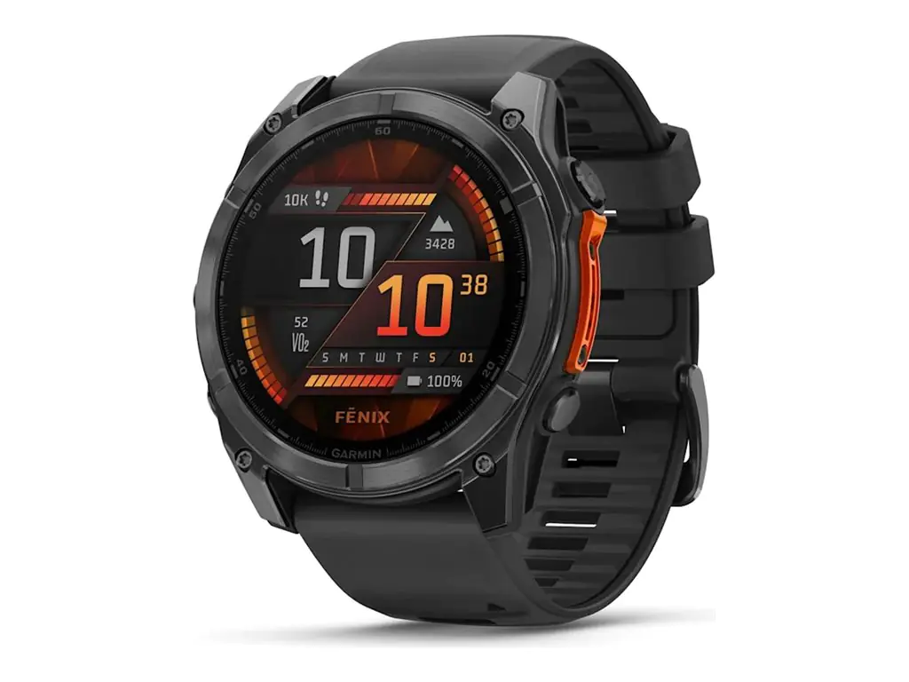 Garmin Fenix 8 - 51 mm - Slate Gray - Sportuhr mit Band - Silikon - schwarz - Handgelenkgröße: 12