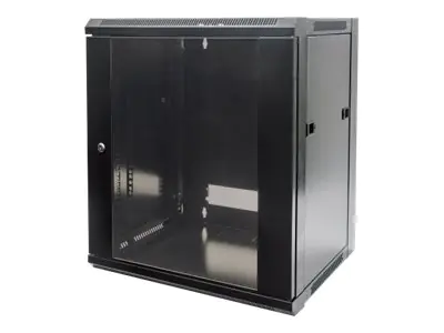 Intellinet Network Cabinet, Wall Mount (Standard), 6U, Usable Depth 260mm/Width 510mm, Black, Flatpack, Max 60kg, Metal & Glass Door, Back Panel, Removeable Sides, Suitable also for use on desk or floor, 19",Parts for wall install (eg screws/rawl plu