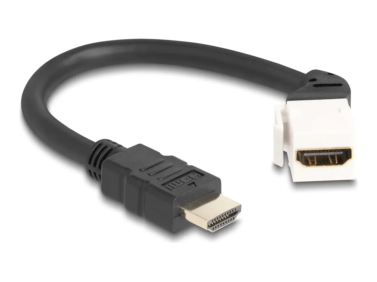 Delock HDMI-Kabel - HDMI weiblich geneigt, Keystone zu HDMI männlich - 20 cm - schwarz /