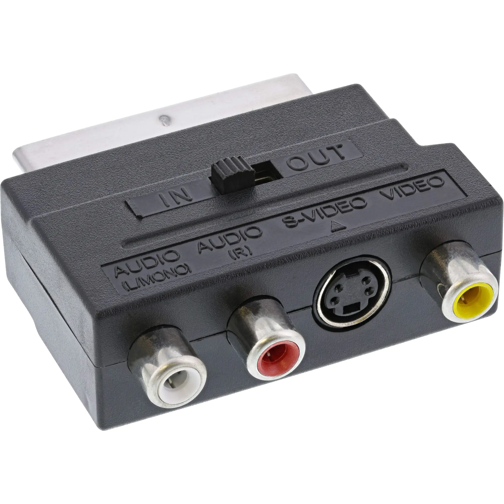 InLine - Video- / Audio-Adapter - 20-polig SCART männlich zu 4-poliger mini-DIN, RCA x 3 weiblich - abgeschirmt - Schwarz