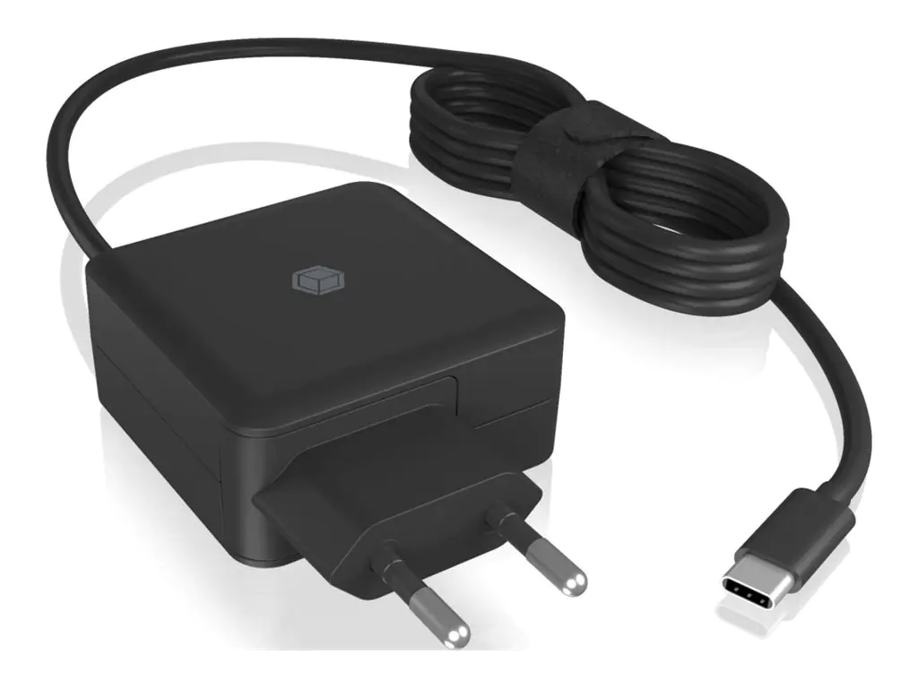 ICY BOX IB-PS111-PD - Netzteil - 65 Watt - 3 A - PD 3.0 (24 pin USB-C) - Schwarz - Europa