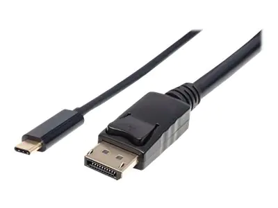 Manhattan USB-C to DisplayPort Cable, 4K@60Hz, 2m, Male to Male, Black, Three Year Warranty, Polybag - DisplayPort-Kabel - 24 pin USB-C (M) zu DisplayPort (M) - USB 3.1 - 2 m - 4K Unterstützung - Schwarz