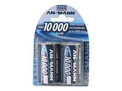 Akku NiMH 2er Blister D Mono LR20 10000 mAh 1,2V