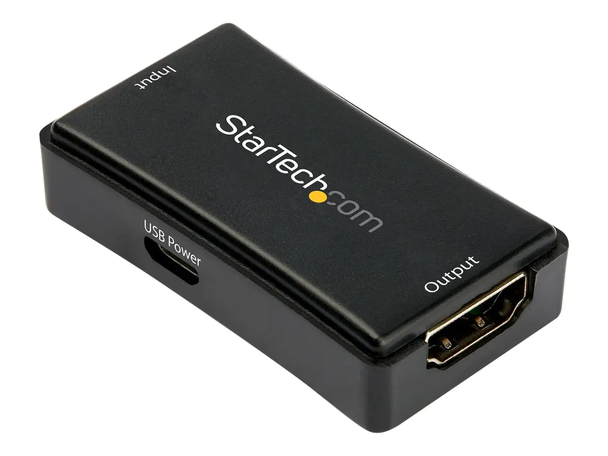 StarTech 14m HDMI Verstärker - 4K 60Hz - USB betrieben - HDMI Signalverstärker/Verlängerung - HDMI Inline Repeater/Booster - Aktiver 4K60 HDMI Video Extender - 7.1 Audio Unterstützung (HDBOOST4K2) - Erweiterung für Video/Audio - HDMI - bis zu 14 m