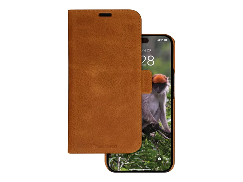 dbramante1928 Lynge - Flip-Hülle für Mobiltelefon - genarbtes Leder - Hellbraun - für Apple iPhone 15 Pro