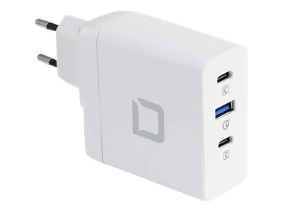 Dicota Universal PRO - Netzteil - GaN-Technologie - 100 Watt - 5 A - PD 3.0, QC 4+ - 3 Ausgabeanschlussstellen (2 x USB-C, USB) - weiß