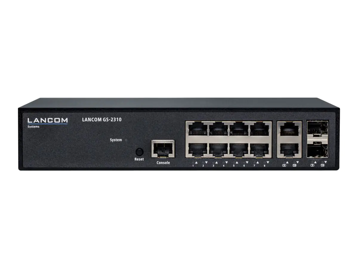 LANCOM GS-2310 - Switch - managed - 8 x 10/100/1000 + 2 x Kombi-Gigabit-SFP - Desktop, an Rack montierbar