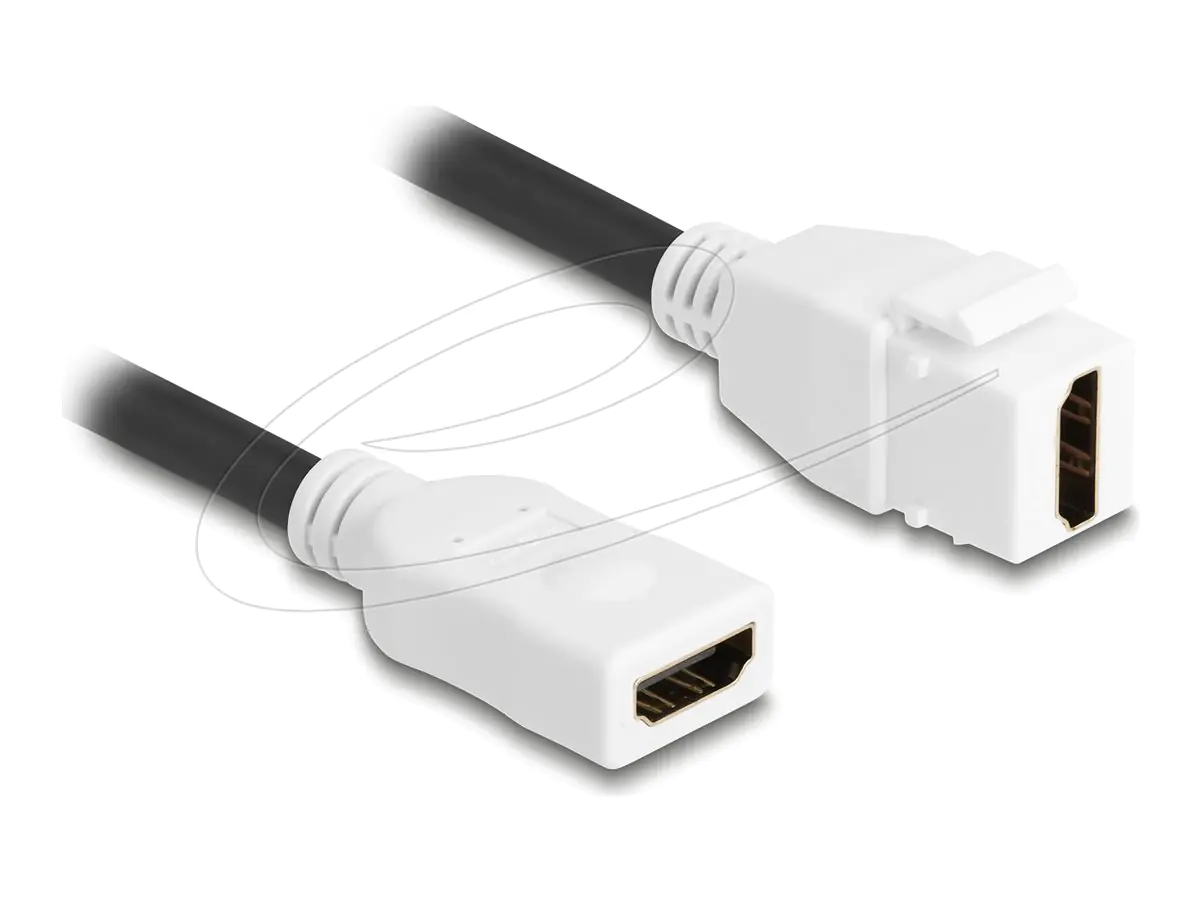 Delock HDMI-Kabel - HDMI weiblich Keystone zu HDMI weiblich - 20 cm - schwarz / weiß - 8K60Hz