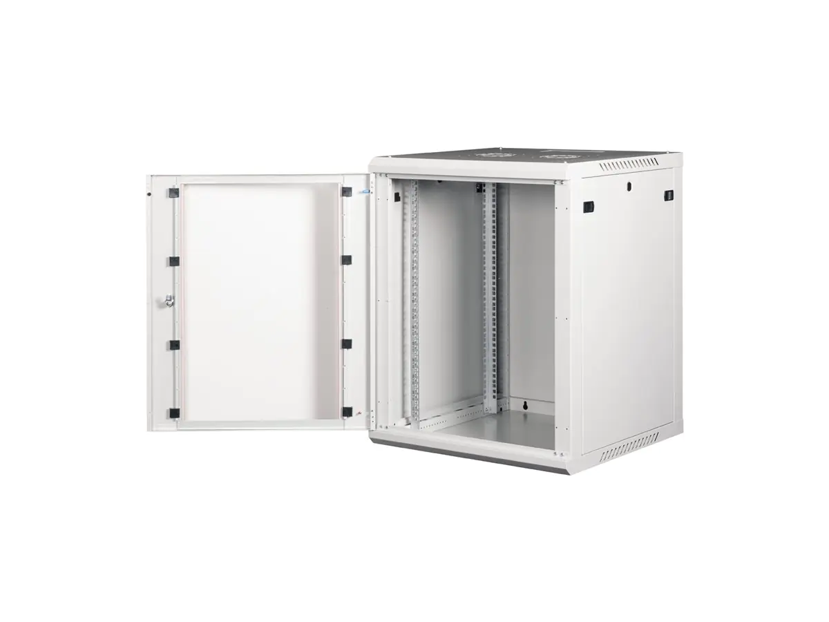 ROLINE Basic Plus - Gehäuse Netzwerkschrank - 600x600 BxT - geeignet für Wandmontage - RAL 7035, Hellgrau - 15U - 48.3 cm (19") 26.21.0132