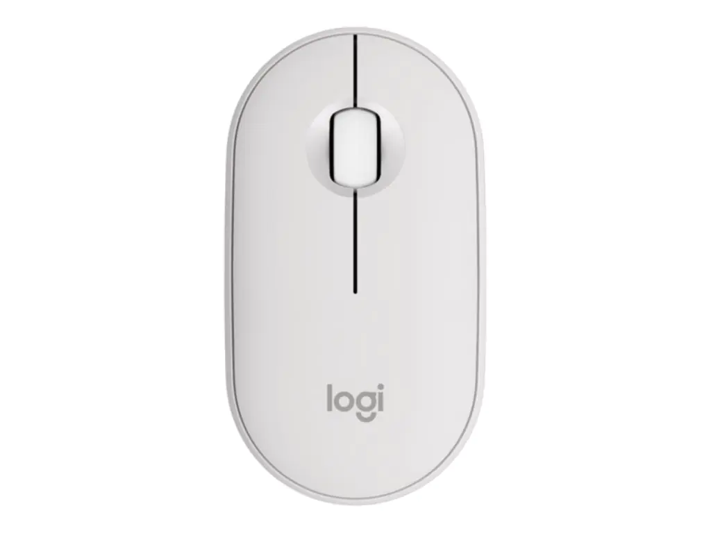 Logitech Pebble Mouse 2 M350s - Maus - optisch - 3 Tasten - kabellos - Bluetooth 5.2 LE - Tonal White