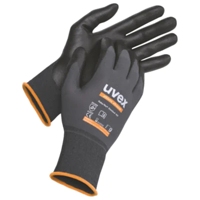 uvex Arbeitshandschuhe athletic allround 7 Polyamid/Elastan schwarz/grau/orange