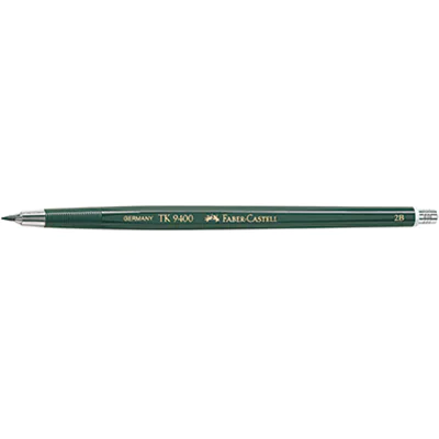 Faber-Castell Fallminenstift TK® 9400 2mm 2B ohne Radierer dunkelgrün