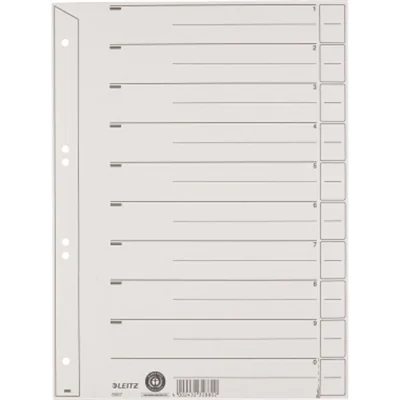 Leitz Trennblatt DIN A4 Kraftkarton, recycelt grau schwarz 100 St./Pack.