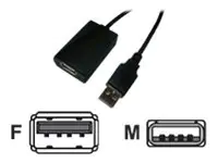 LogiLink - USB-Verlängerungskabel - USB (M) zu USB (W) - USB 2.0 - 5 m - aktiv - Schwarz