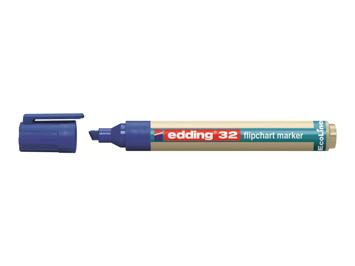 EDDING EcoLine 32 - Marker - für Flipchart - Blau - wasserbasierte Tinte - 1-5 mm (Packung mit 10) 4-32003