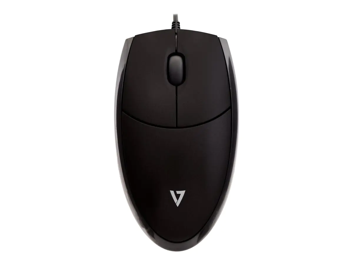 V7 MV3000 - Maus - optisch - 3 Tasten - kabelgebunden - USB - Schwarz