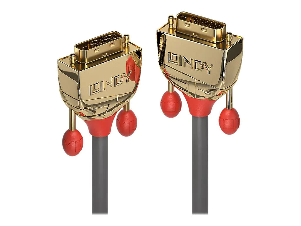 Lindy Gold - DVI-Kabel - Dual Link - DVI-D (M) zu DVI-D (M) - 50 cm - Daumenschrauben - Grau