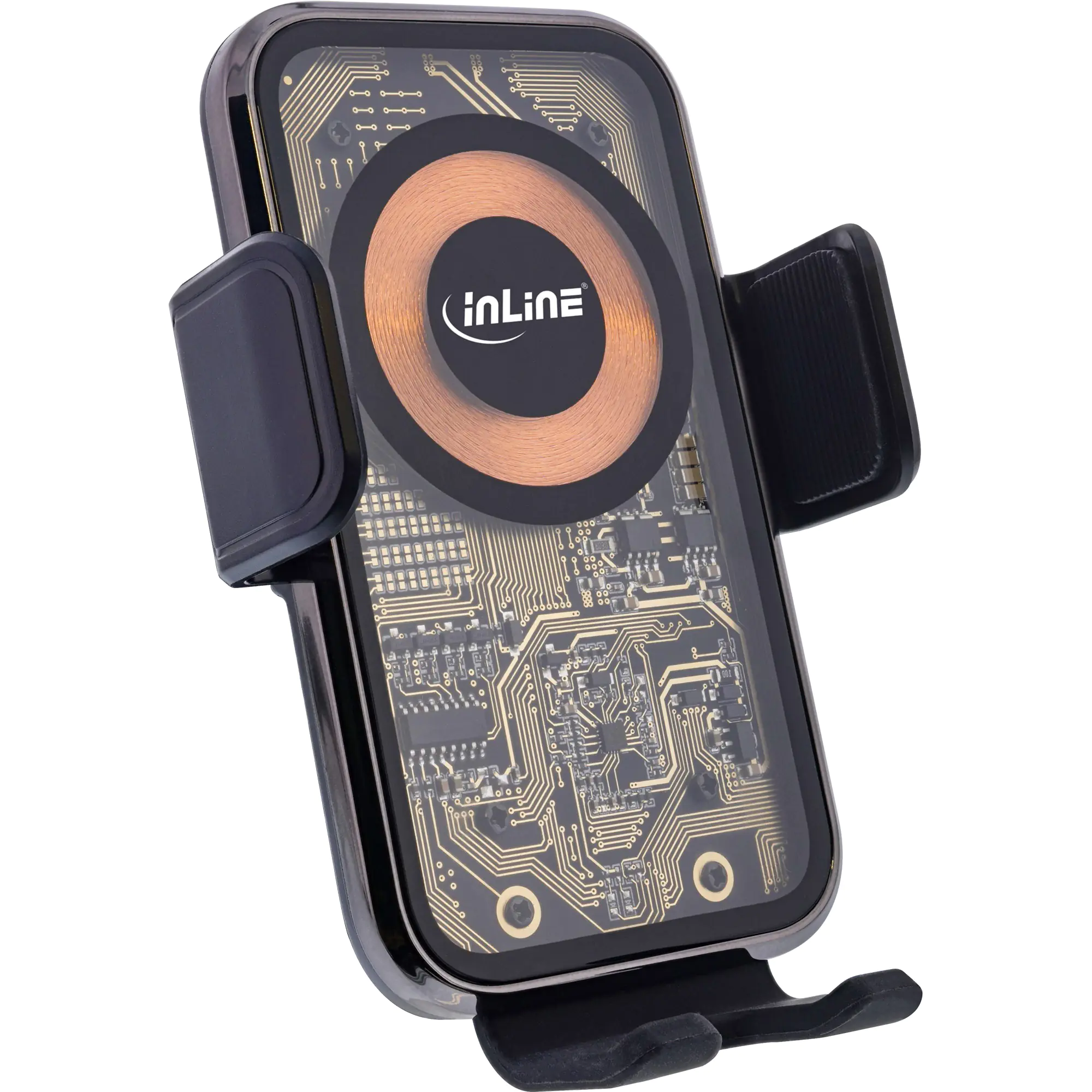InLine KFZ Smartphone Halterung - ONE TOUCH QI 2 - universal - Wireless Charger