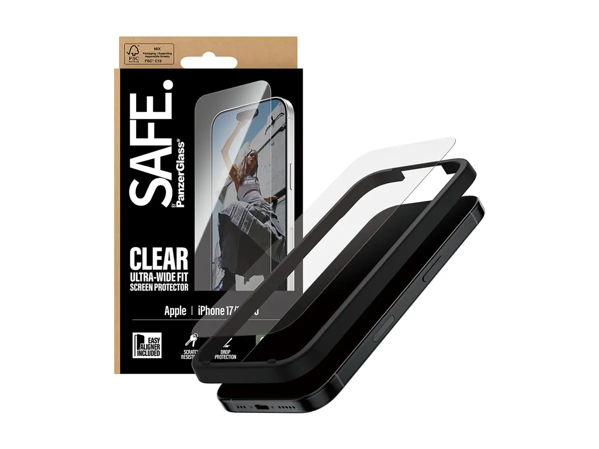 PanzerGlass SAFE. Screen Protector iPhone 17/16 Pro Ultra-Wide Fit