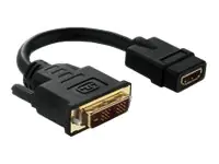Purelink PureInstall - Video- / Audio-Adapter - DVI-D (M) bis HDMI (W) - 10 cm - Dreifachisolierung - Schwarz