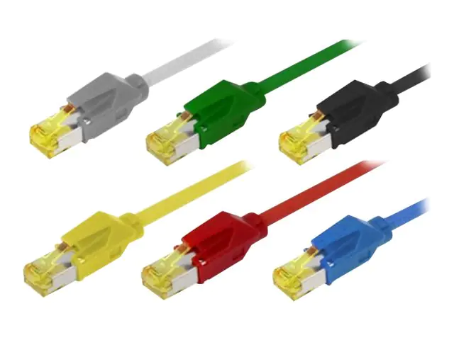 Tecline - Patch-Kabel - RJ-45 (M) bis RJ-45 (M) - 50 cm - SFTP, PiMF - CAT 6a - halogenfrei, ohne Haken - violett